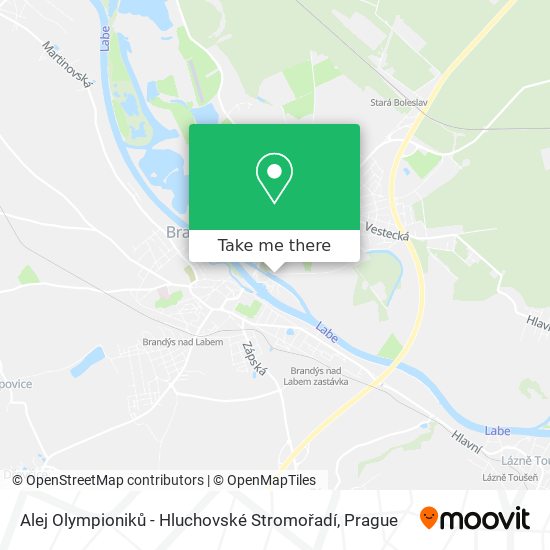 Карта Alej Olympioniků - Hluchovské Stromořadí