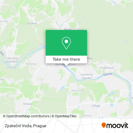 Zpáteční Voda map