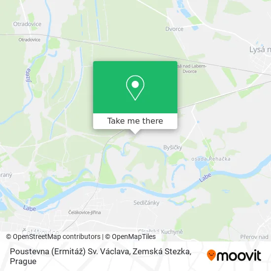 Карта Poustevna (Ermitáž) Sv. Václava, Zemská Stezka