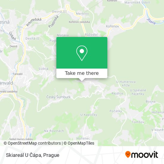 Skiareál U Čápa map