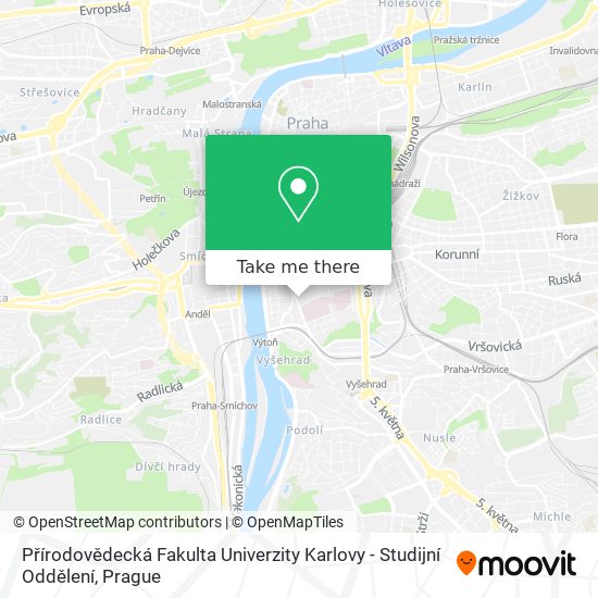 Přírodovědecká Fakulta Univerzity Karlovy - Studijní Oddělení map