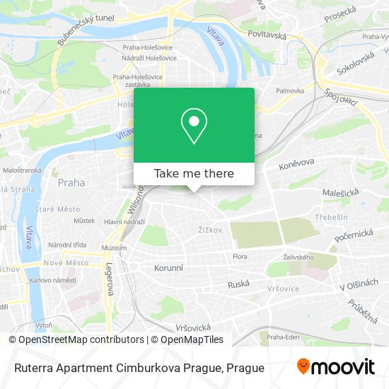 Ruterra Apartment Cimburkova Prague map