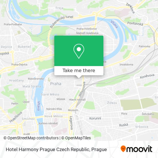 Hotel Harmony Prague Czech Republic map