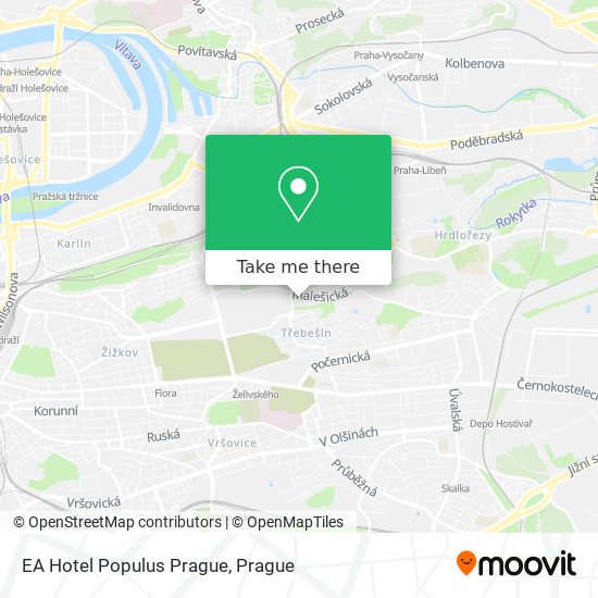 EA Hotel Populus Prague map