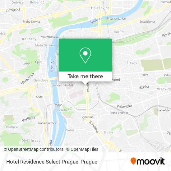 Карта Hotel Residence Select Prague