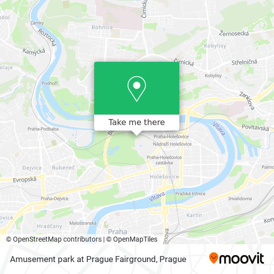 Amusement park at Prague Fairground map