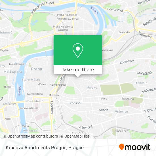 Карта Krasova Apartments Prague