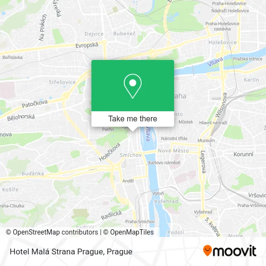 Карта Hotel Malá Strana Prague
