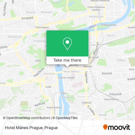 Hotel Mánes Prague map