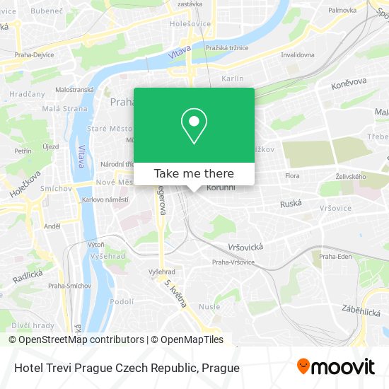 Hotel Trevi Prague Czech Republic map