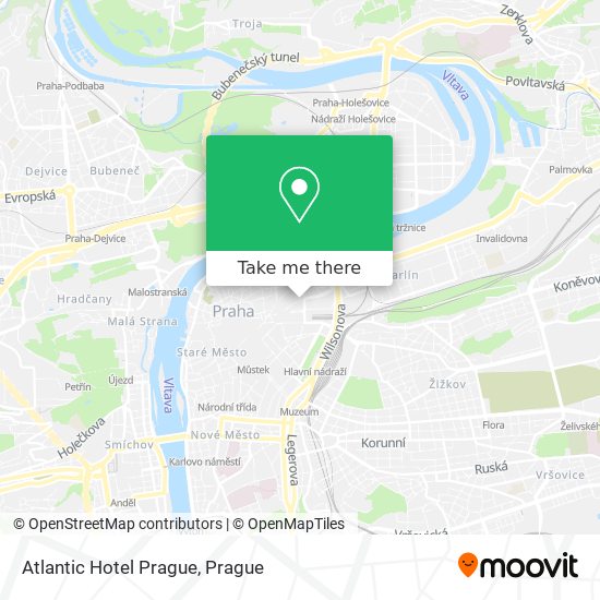 Atlantic Hotel Prague map