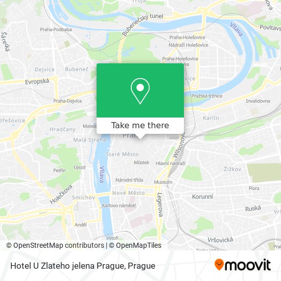Карта Hotel U Zlateho jelena Prague