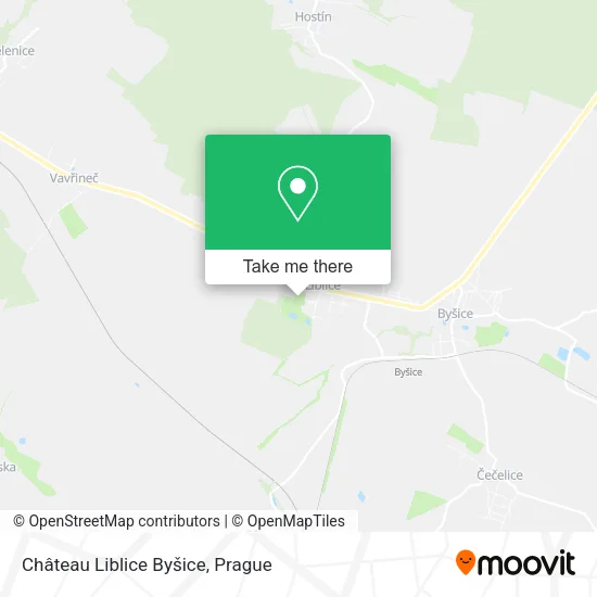 Карта Château Liblice Byšice