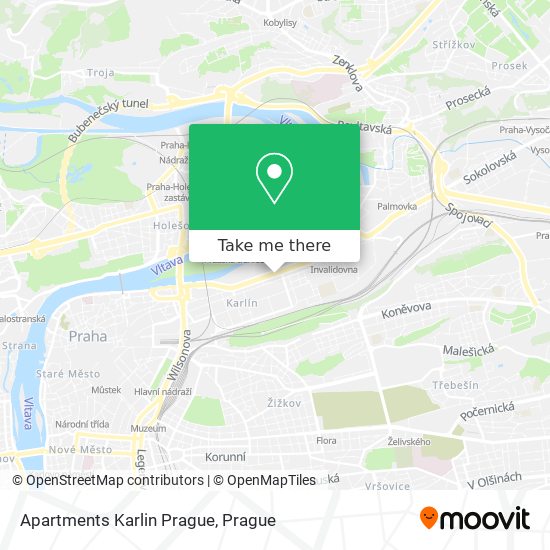 Apartments Karlin Prague map