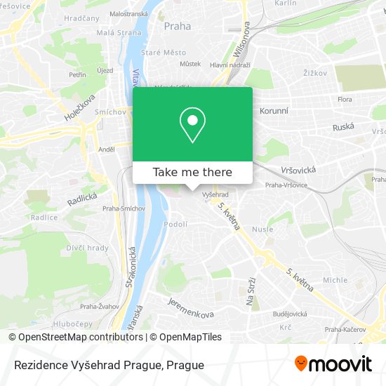 Rezidence Vyšehrad Prague map