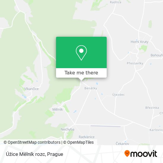 Úžice Mělník rozc map