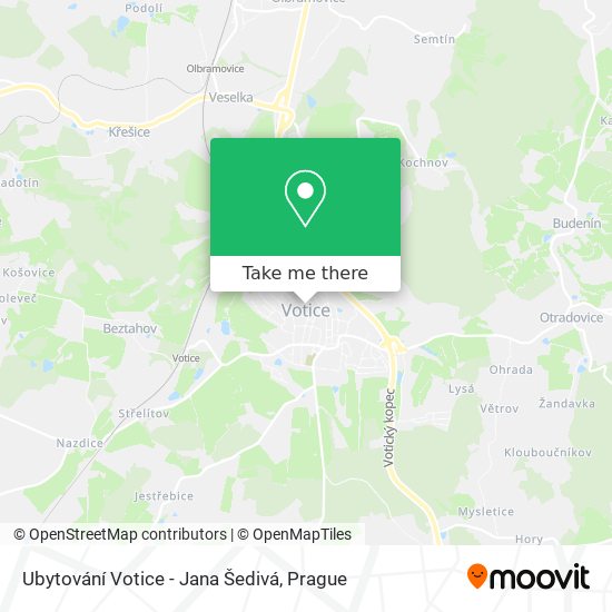 Ubytování Votice - Jana Šedivá map