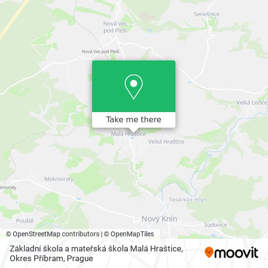Základní škola a mateřská škola Malá Hraštice, Okres Příbram map