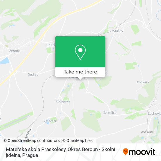 Mateřská škola Praskolesy, Okres Beroun - Školní jídelna map
