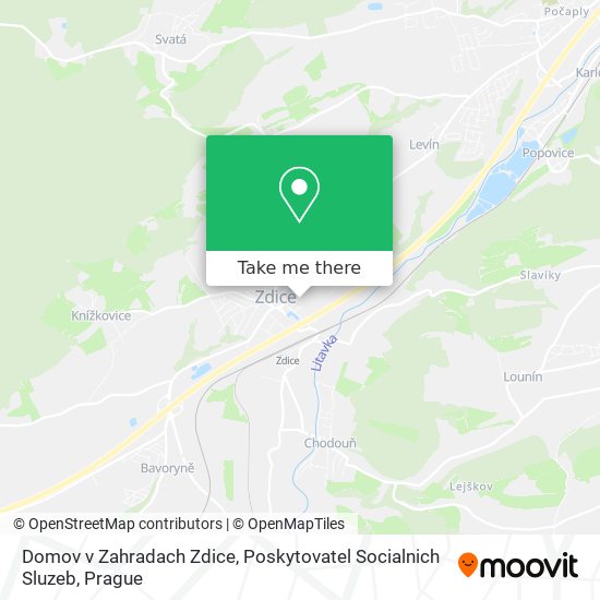 Domov v Zahradach Zdice, Poskytovatel Socialnich Sluzeb map