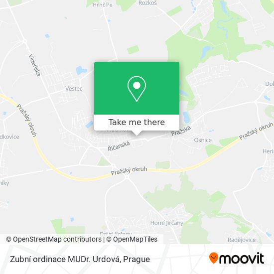 Zubní ordinace MUDr. Urdová map