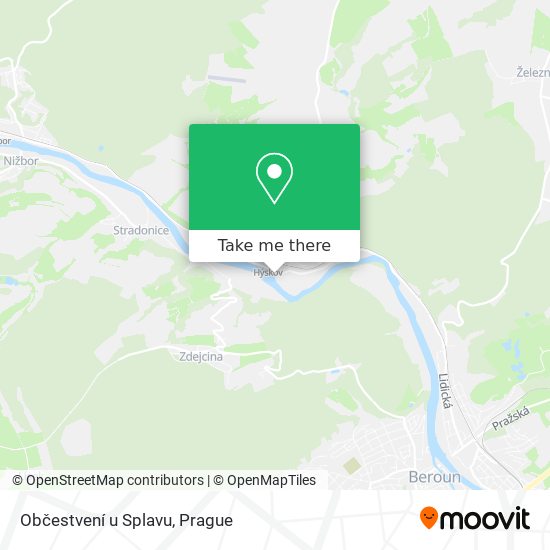 Občestvení u Splavu map