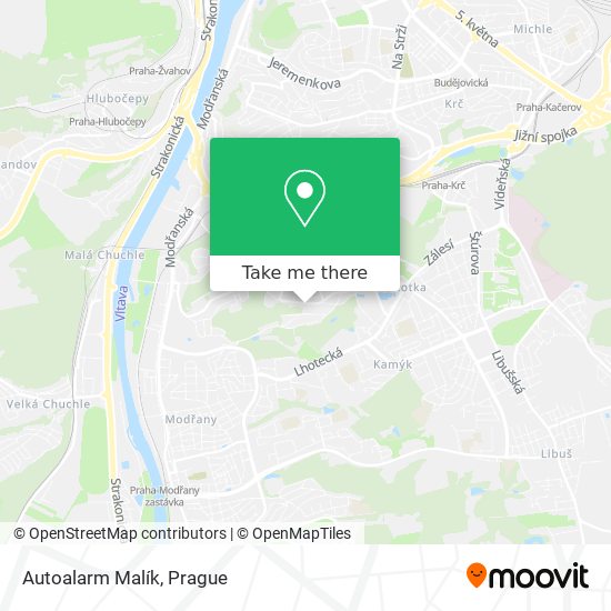 Autoalarm Malík map