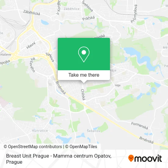 Карта Breast Unit Prague - Mamma centrum Opatov