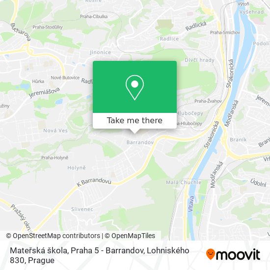 Mateřská škola, Praha 5 - Barrandov, Lohniského 830 map