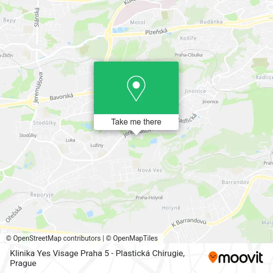 Карта Klinika Yes Visage Praha 5 - Plastická Chirugie