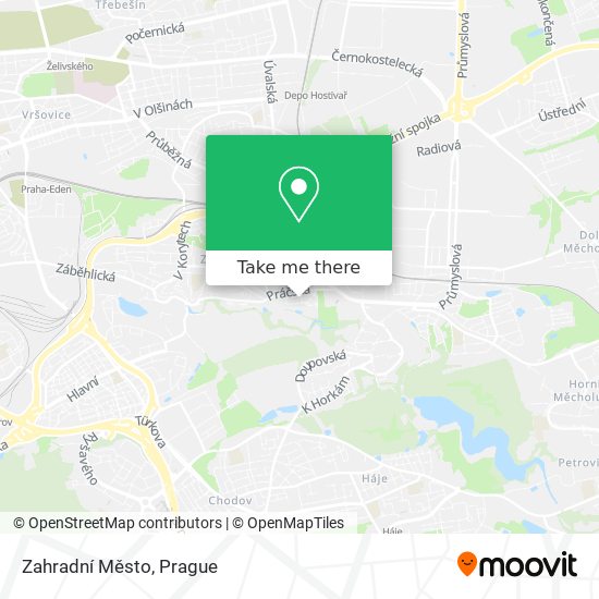 Zahradní Město map