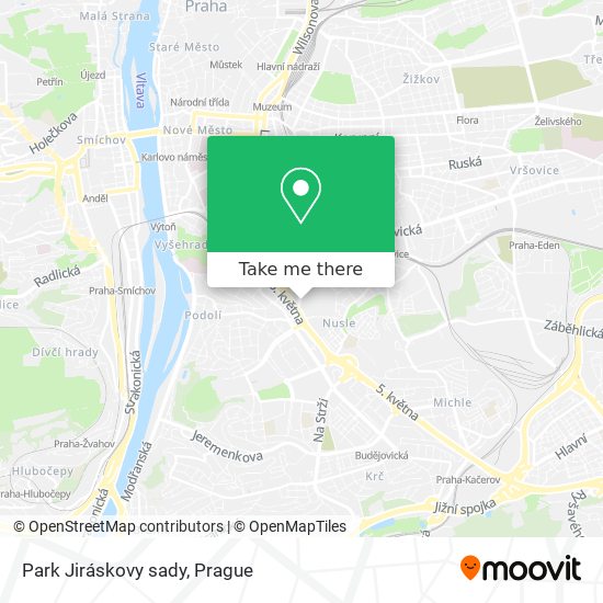 Park Jiráskovy sady map