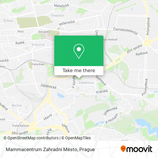 Карта Mammacentrum Zahradní Město
