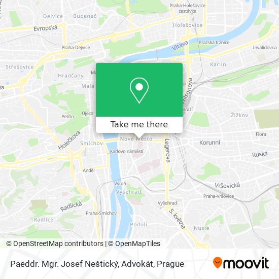 Paeddr. Mgr. Josef Neštický, Advokát map