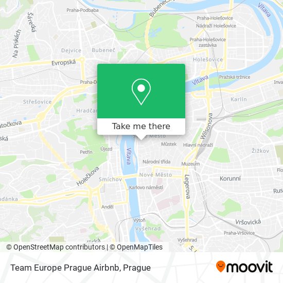 Карта Team Europe Prague Airbnb