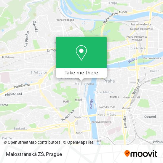 Malostranská ZŠ map
