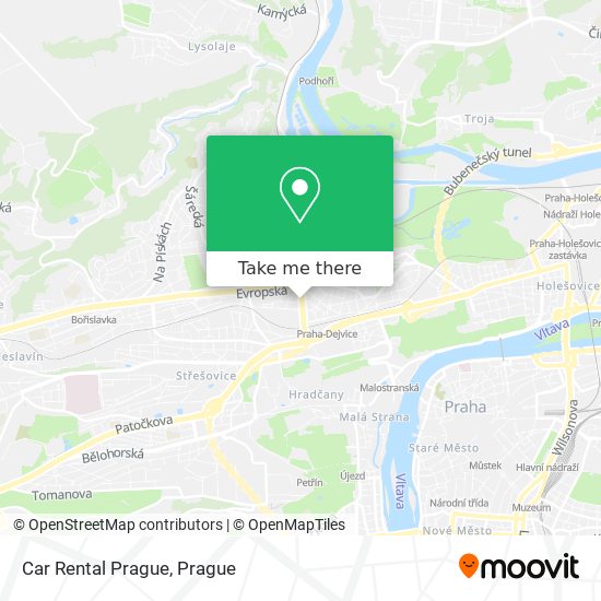 Car Rental Prague map