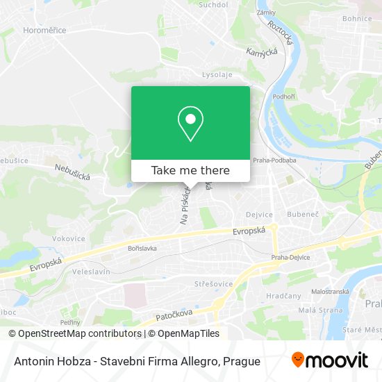 Карта Antonin Hobza - Stavebni Firma Allegro