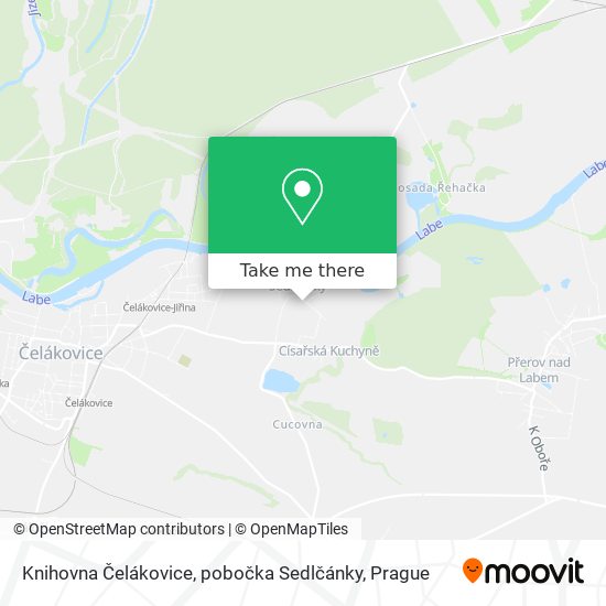 Карта Knihovna Čelákovice, pobočka Sedlčánky