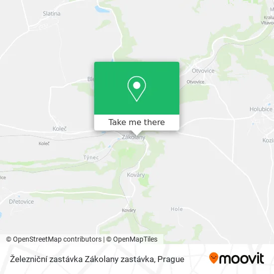 Карта Železniční zastávka Zákolany zastávka