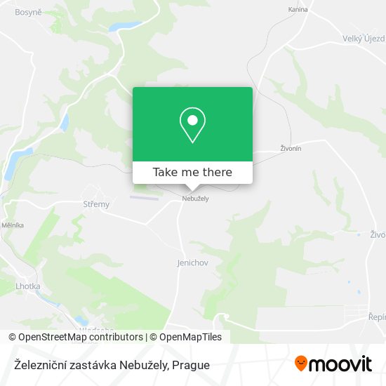 Železniční zastávka Nebužely map