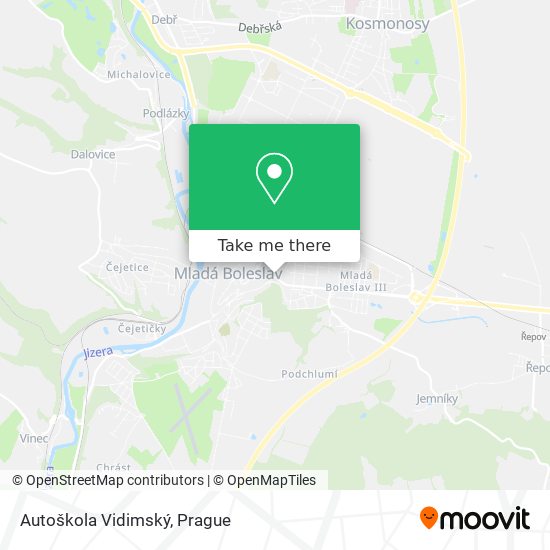 Autoškola Vidimský map