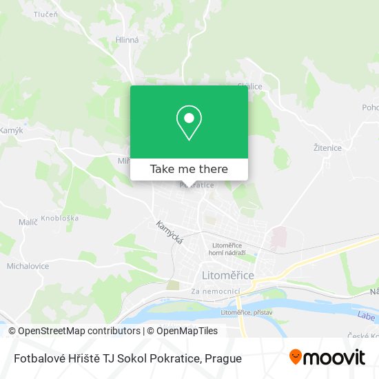 Карта Fotbalové Hřiště TJ Sokol Pokratice