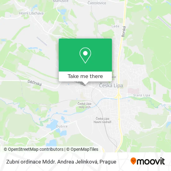 Карта Zubní ordinace Mddr. Andrea Jelínková