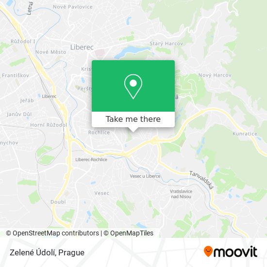 Zelené Údolí map