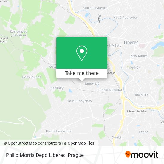 Philip Morris Depo Liberec map