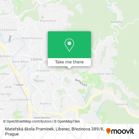 Mateřská škola Pramínek, Liberec, Březinova 389 / 8 map