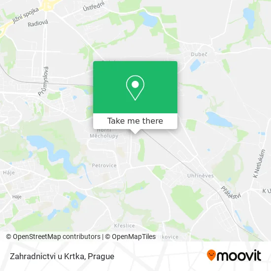 Карта Zahradnictvi u Krtka