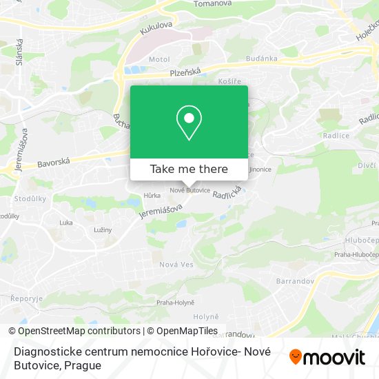 Diagnosticke centrum nemocnice Hořovice- Nové Butovice map