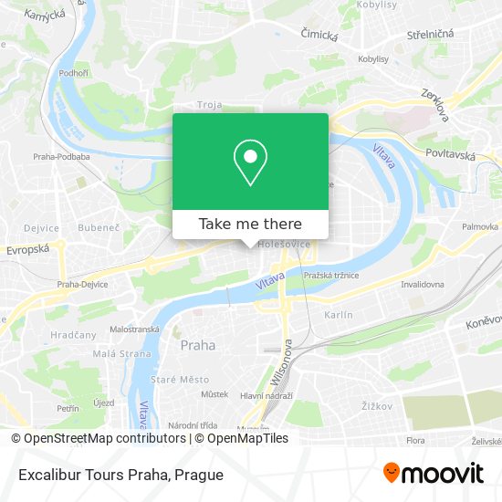 Excalibur Tours Praha map